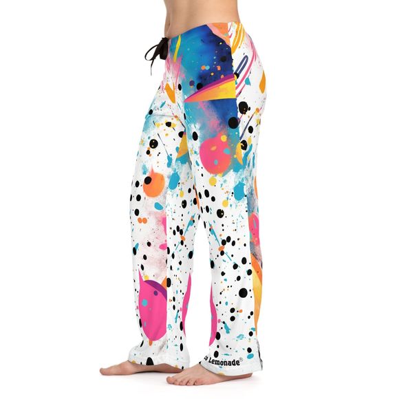 Disco Lemonade, PJ, Lounge, Pants, Rave, Uv, LED, Paint Splatter, Pajama Pants, - Picture 5 of 10